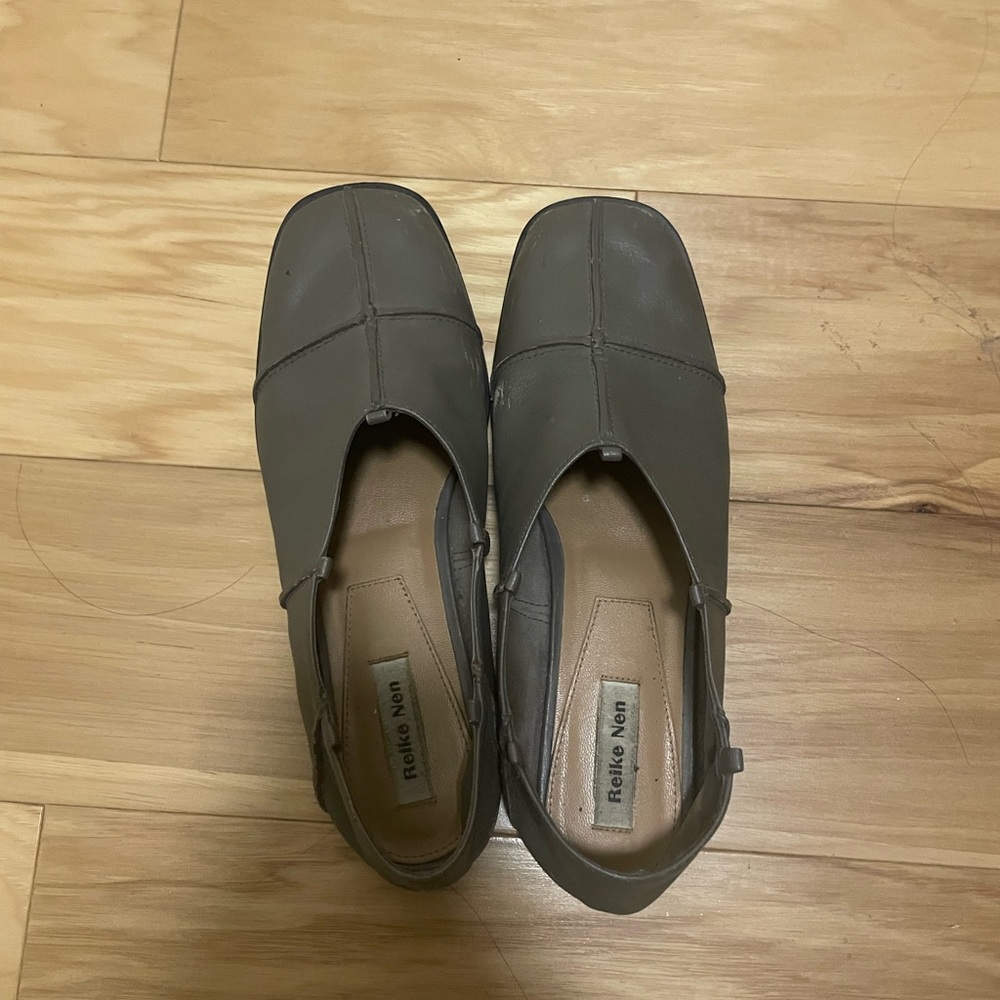Reike Nen Leather Bow Tie Ballerina Flats